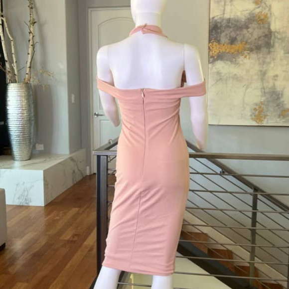 Nookie Hollywood Midi Dress in Blush Pink - Picture 2 of 13